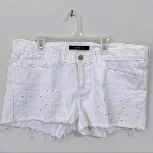 J Brand White Cut Off Denim Eyelet Jean Shorts 30 - Picture 2 of 8